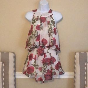 Rose Print 2 Piece Romper set